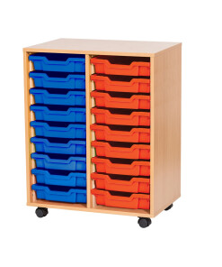 Double Tray Unit with 18 Shallow Trays