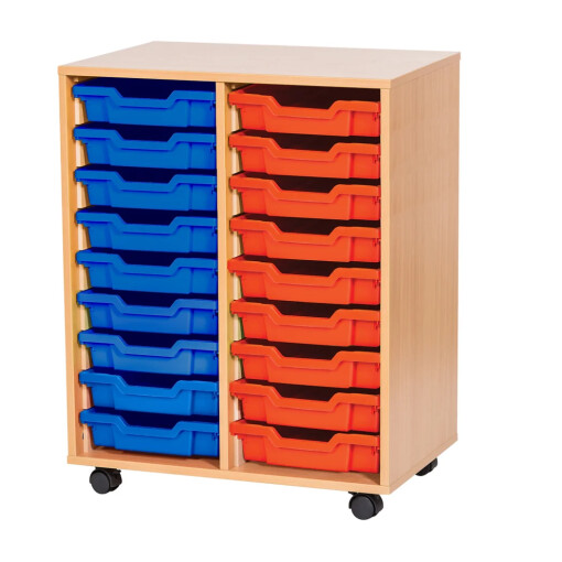 Double Tray Unit with 18 Shallow Trays