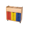 18 Tray Tall Mobile Book Trolley