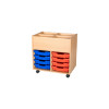 8 Tray Mobile Book Trolley