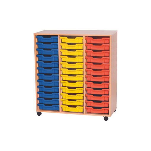 Triple Tray Unit with 36 Shallow Trays