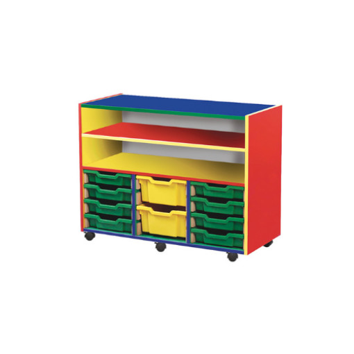 10 TRAY MOBILE TRIPLE UNIT WITH SHELF - B67008