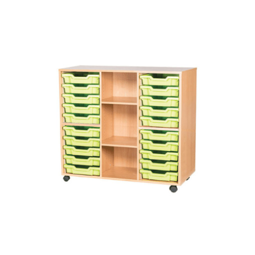 10 High 20 Tray Triple Unit with Shelves