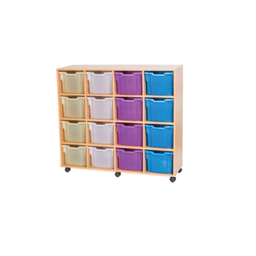 4 high 4 wide tray storage with 16 extra deep trays