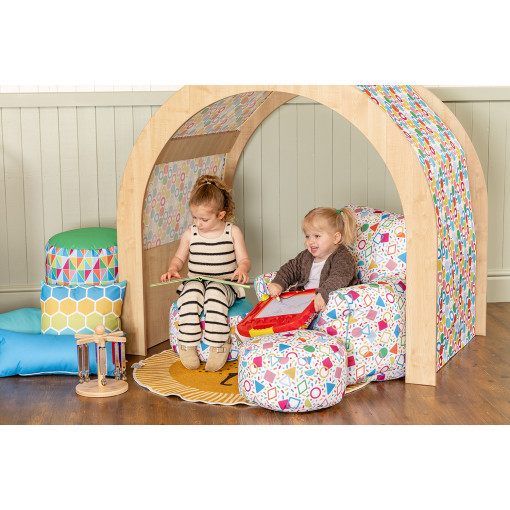 Kaleidoscope Beanbag Chair and Footstool for Children - Image 2