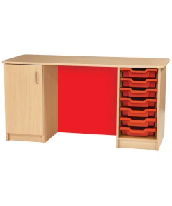 Kubbyclass Double Pedestal Desk with 7 trays