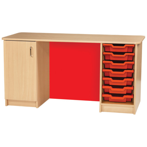 Kubbyclass Double Pedestal Desk with 7 trays