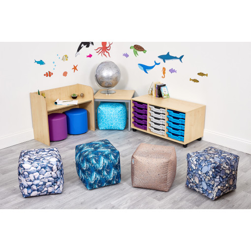 Beach and Ocean themed Cube Seats - Set of 4