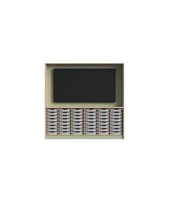 2 Metre wide Teaching Wall with trays and screen housing